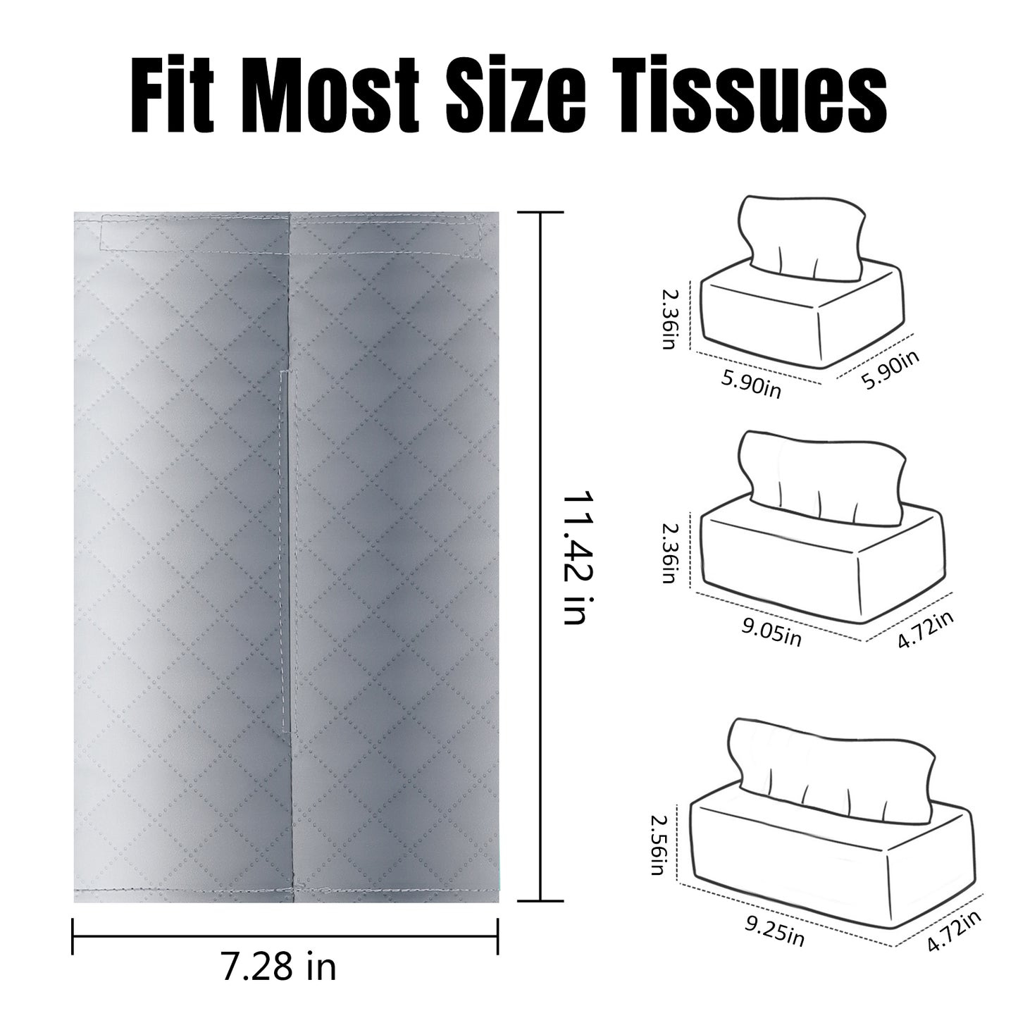 Aosbos PU Leather Tissue Box Cover - Rectangle Tissue Holder, Car Tissue Dispenser, Toilet Paper Organizer - Aosbos Direct