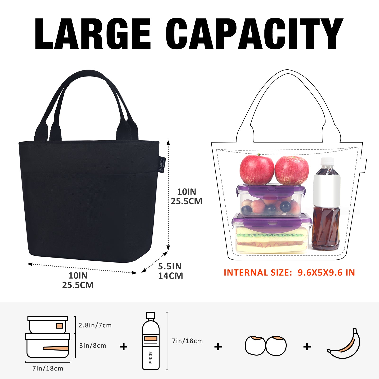 Aosbos Lunch Bag Women Insulated Lunch Bags for Adult Lunch Box for Women Meal Prep Lunch Box Cooler Lunch Tote Bag Picnic Bag Lunchbox loncheras para mujer bonitas modernas - Aosbos Direct