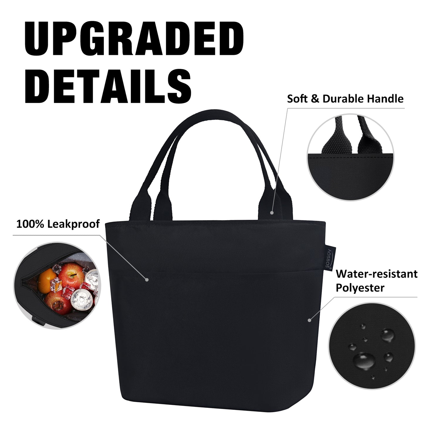 Aosbos Lunch Bag Women Insulated Lunch Bags for Adult Lunch Box for Women Meal Prep Lunch Box Cooler Lunch Tote Bag Picnic Bag Lunchbox loncheras para mujer bonitas modernas - Aosbos Direct