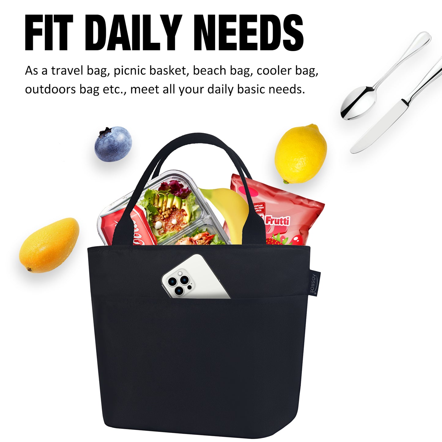 Aosbos Lunch Bag Women Insulated Lunch Bags for Adult Lunch Box for Women Meal Prep Lunch Box Cooler Lunch Tote Bag Picnic Bag Lunchbox loncheras para mujer bonitas modernas - Aosbos Direct