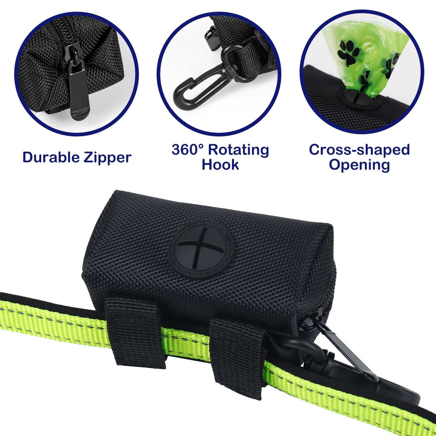 Aosbos Dog Poop Bag Holder for Leash, Lightweight Dog Poop Bag Dispenser with Velcro, Dog Walk Accessory Fits Any Dog Leash - Aosbos Direct