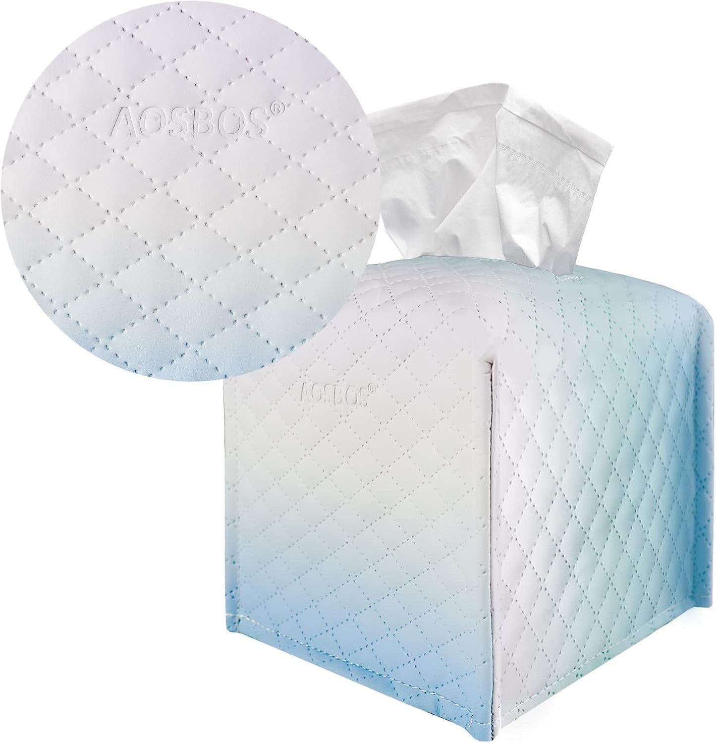 Aosbos Decorative Tissue Box Cover - 5"x5"x5" Square Holder for Bathroom, Vanity, Desk & Car, Noble Gradient Diamond - Aosbos Direct