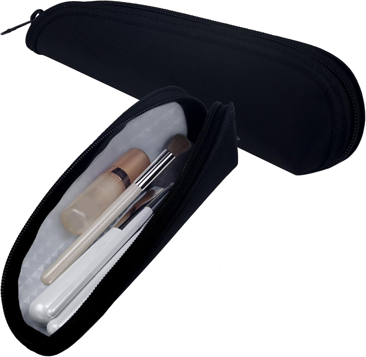 Aosbos Travel Makeup Brush Holder, Small Cosmetic Pouch Organizer for Brushes, Black Multi-functional Case - Aosbos Direct