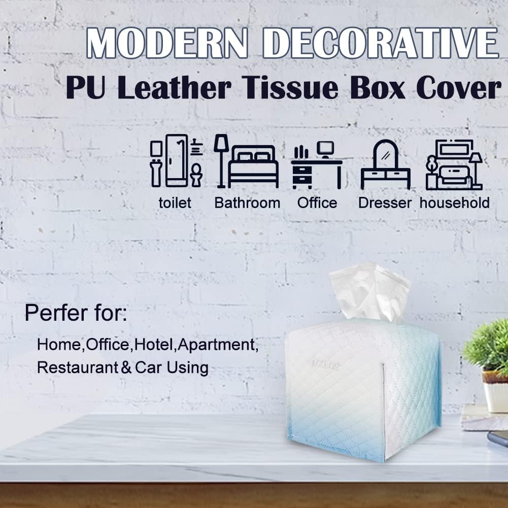 Aosbos Decorative Tissue Box Cover - 5"x5"x5" Square Holder for Bathroom, Vanity, Desk & Car, Noble Gradient Diamond - Aosbos Direct
