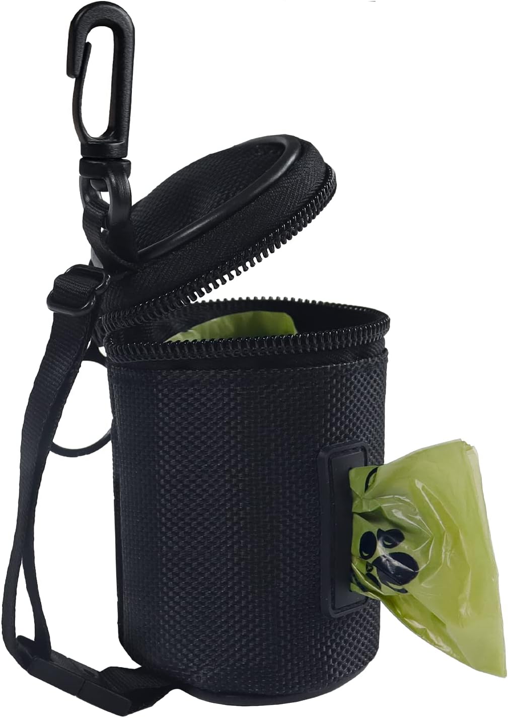 Aosbos Dog Poop Bag Holder with Leash Dispenser, Adjustable Strap, Zipper Pouch, Black - Aosbos Direct