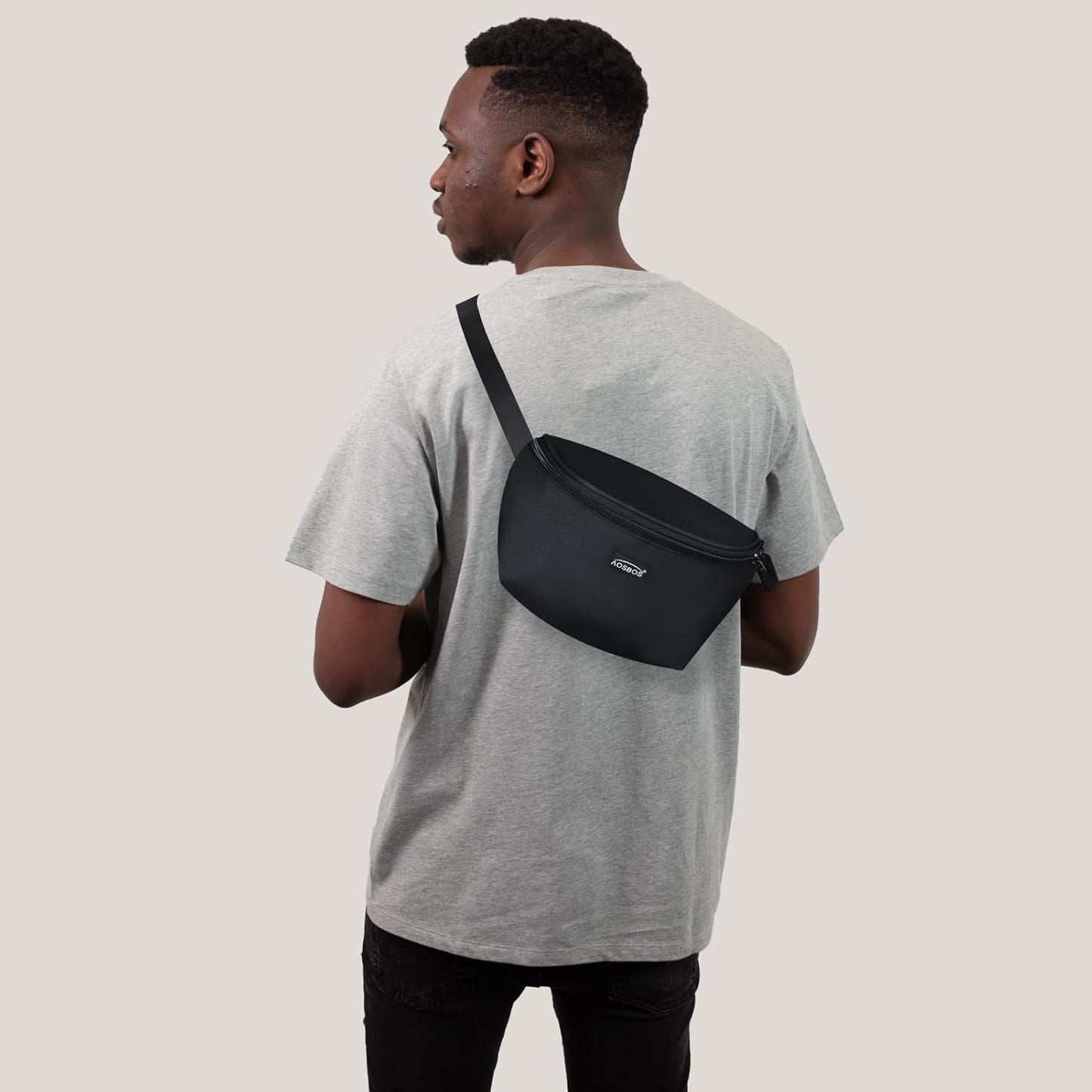 Aosbos Fanny Pack for Men & Women - Black Crossbody Waist Bag - Aosbos Direct