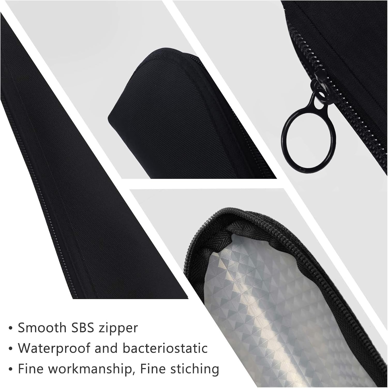 Aosbos Travel Makeup Brush Holder, Small Cosmetic Pouch Organizer for Brushes, Black Multi-functional Case - Aosbos Direct