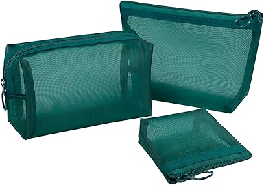 Aosbos 3-Piece Mesh Makeup Bag Set - Portable Cosmetic Pouch Organizer for Travel, Home & Office (3 Sizes) - Aosbos Direct