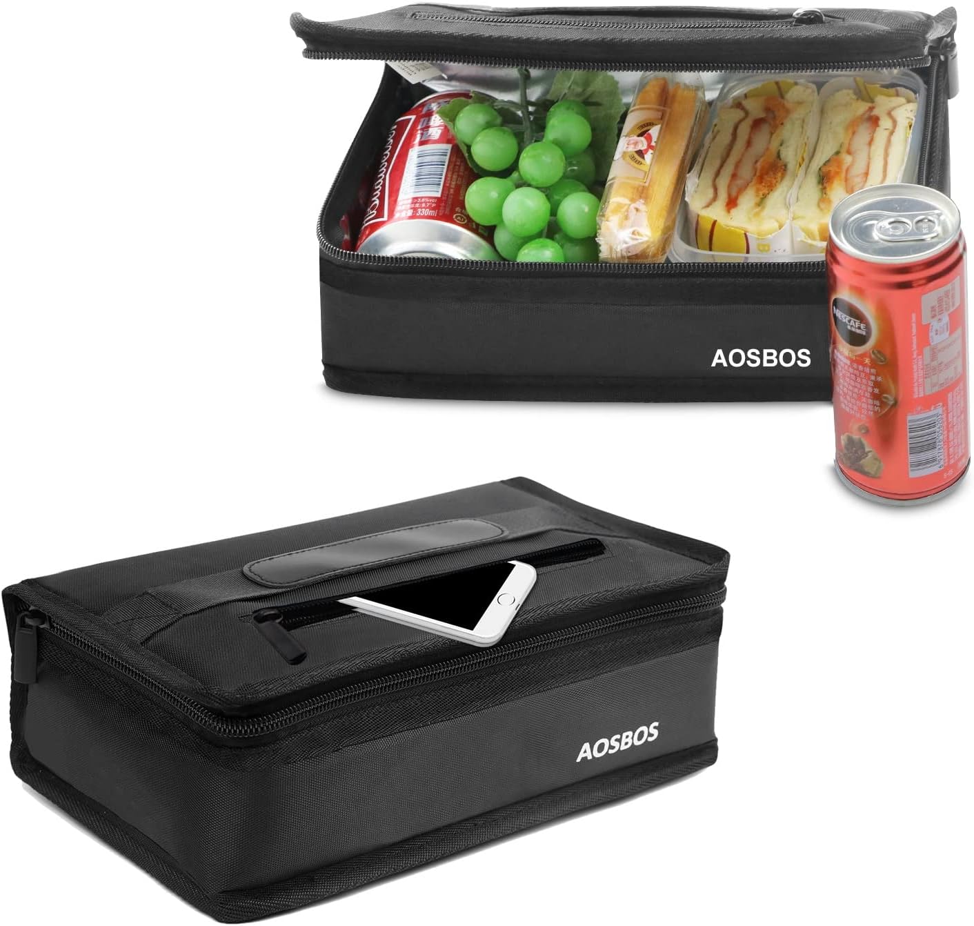 Aosbos Insulated Lunch Bag - Compact Thermal Mini Cooler for Men, Women, and Kids - Reusable Snack & Sandwich Storage - Black - Aosbos Direct