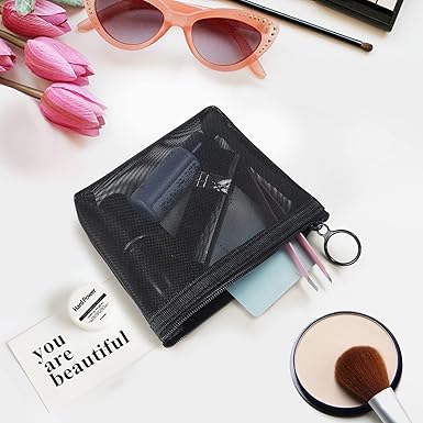 Aosbos 3-Piece Mesh Makeup Bag Set - Portable Cosmetic Pouch Organizer for Travel, Home & Office (3 Sizes) - Aosbos Direct