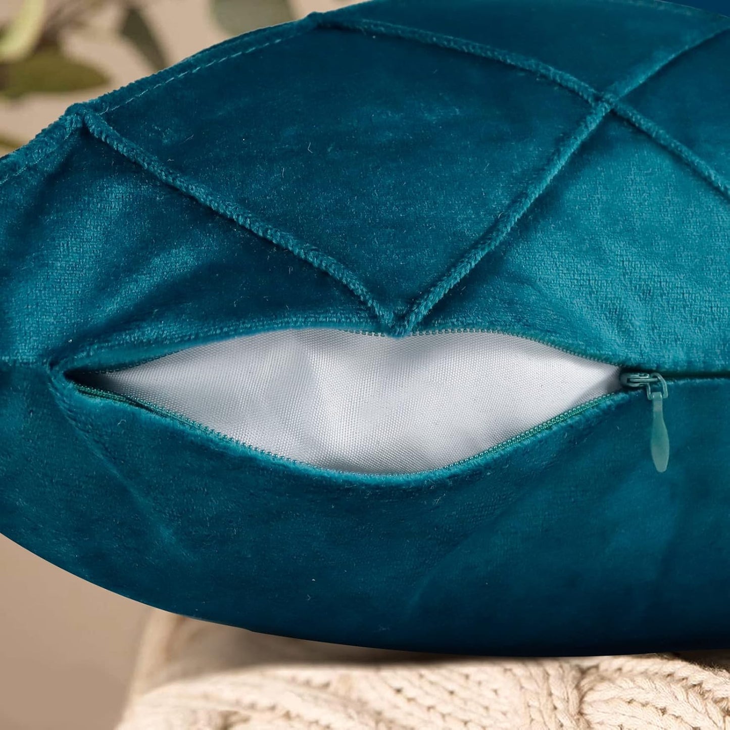 Aosbos Velvet Throw Pillow Cover 18x18, Soft Luxury Cushion Covers for Couch, Bed, Living Room, Set of 2, Teal - Aosbos Direct
