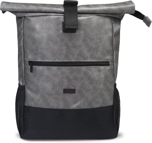 Aosbos Laptop Backpack, Expandable Commuter Backpack for Work, Travel & Casual Daypack, Rolltop Leather Backpack - Aosbos Direct