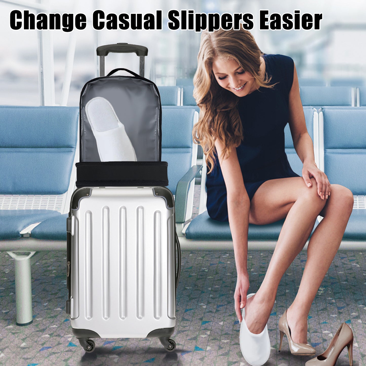 Aosbos 2-Layer Travel Shoe Bags with Trolley Sleeve - Portable Honeycomb Black Shoe Storage Pouch - Aosbos Direct