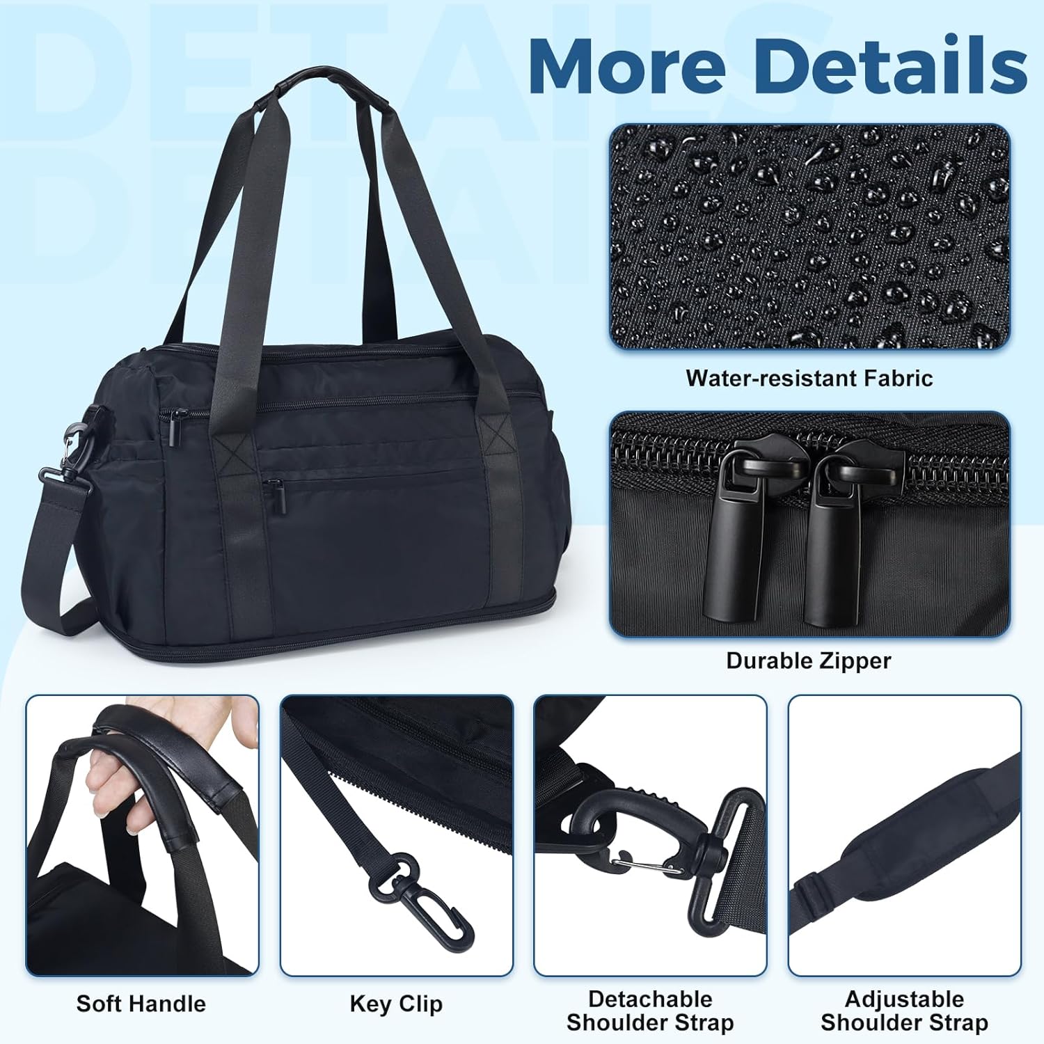 Aosbos Travel Duffle Bag - Expandable Weekender Bag for Airplanes, Carry On, Overnight, and Personal Item Travel - Aosbos Direct