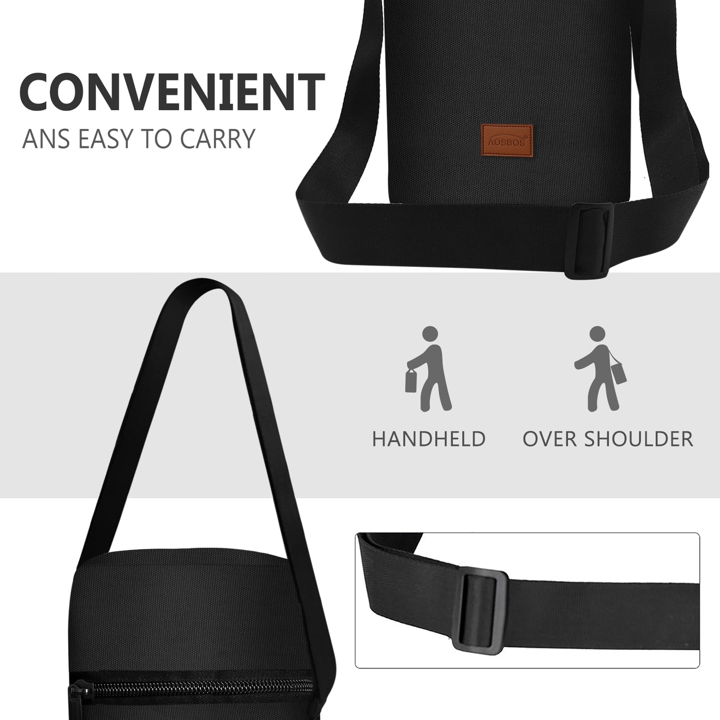 Aosbos Insulated Wine Bag Portable Cooler Tote with Shoulder Strap for Travel & Picnics - Aosbos Direct