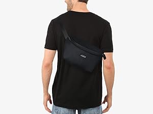 Aosbos Fanny Pack for Men & Women - Black Crossbody Waist Bag - Aosbos Direct
