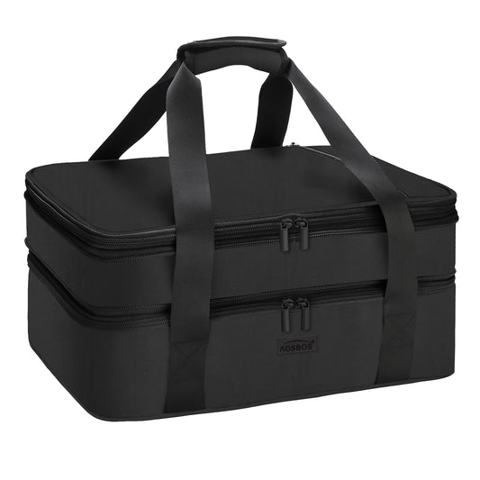 Aosbos Insulated Casserole Carrier for Hot/Cold Food, Fits 9 x 13 Inches, Expandable Food Bag - Aosbos Direct