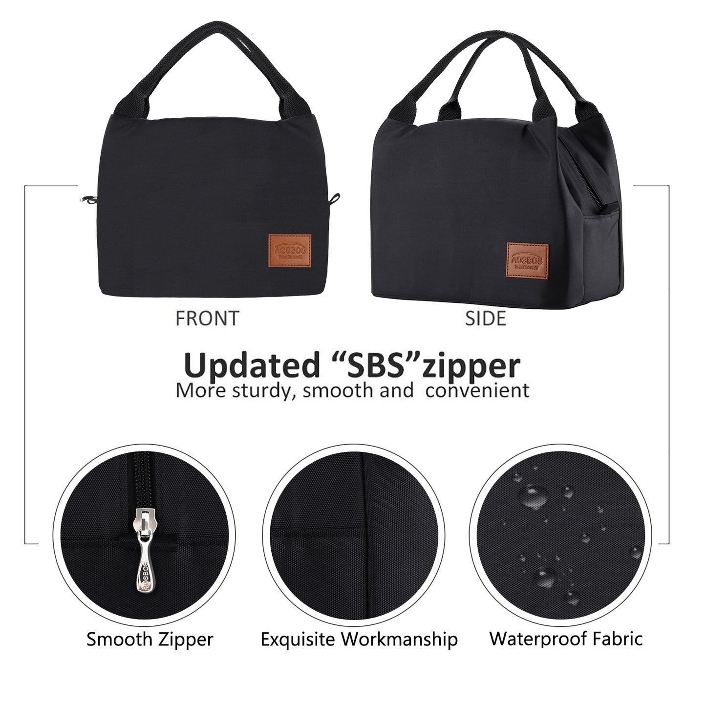 AOSBOS Insulated Lunch Bag for Women & Men - Tote Food Cooler Box - Aosbos Direct