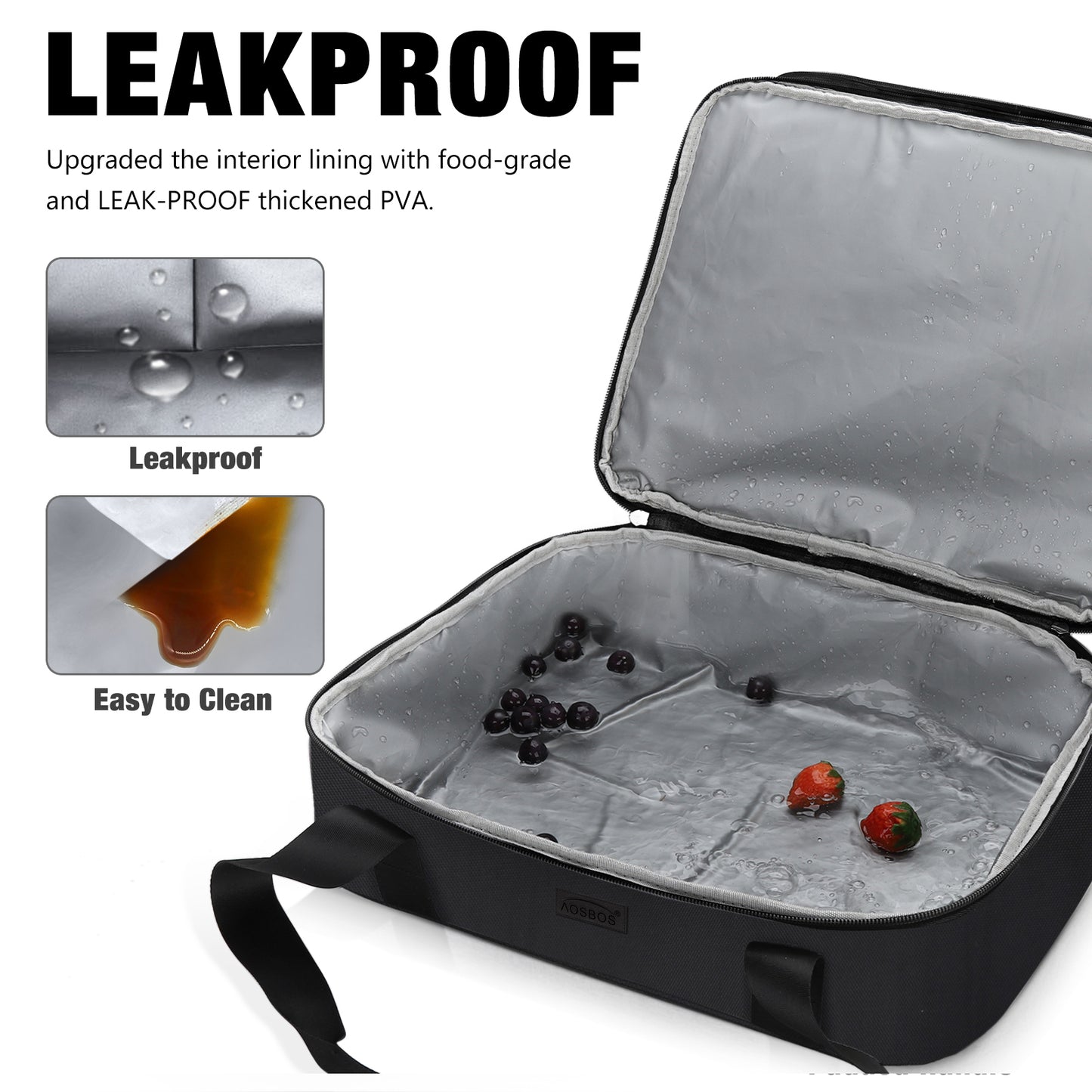 Aosbos Insulated Casserole Carrier for Hot/Cold Food, Fits 9 x 13 Inches, Expandable Food Bag - Aosbos Direct
