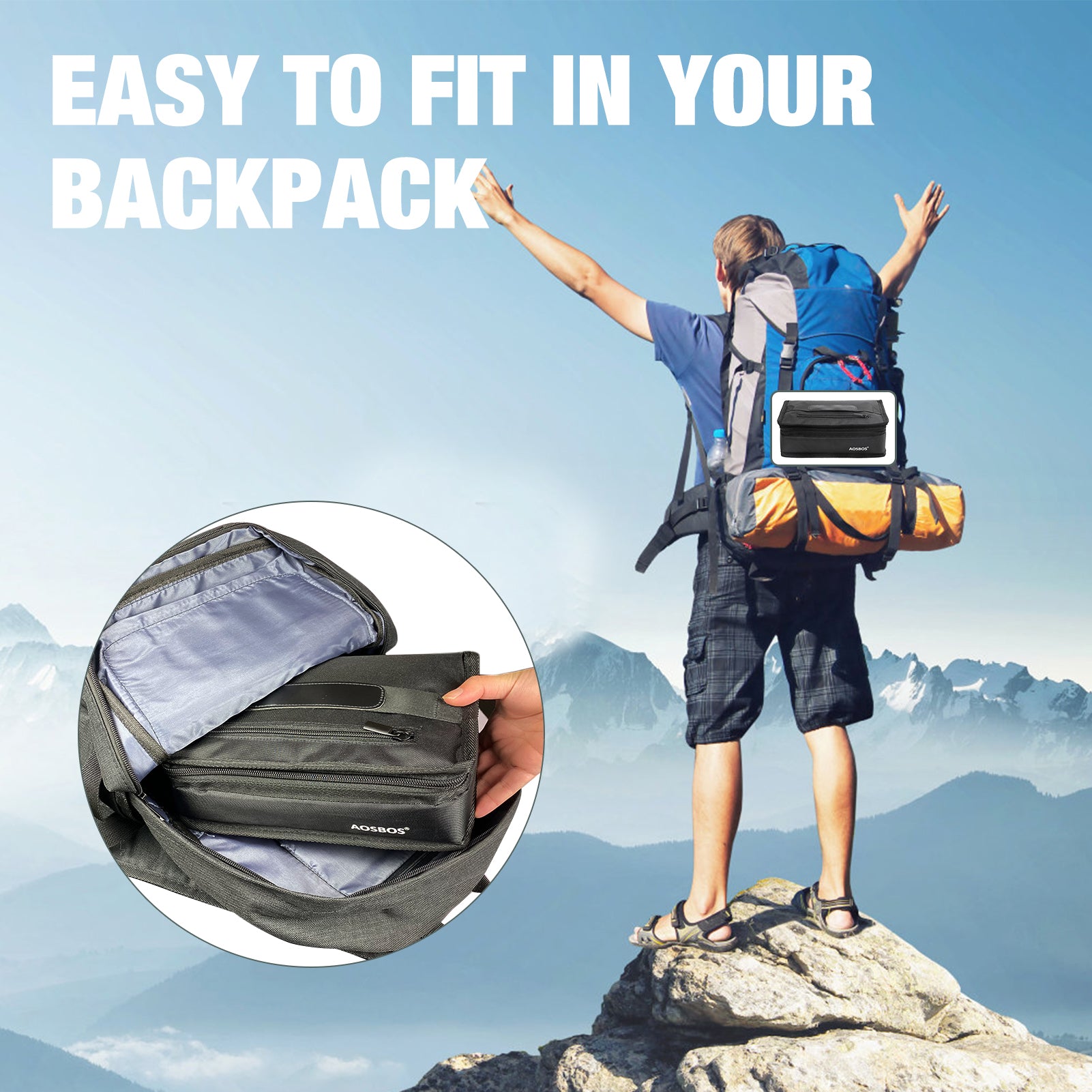 Aosbos Insulated Lunch Bag - Compact Thermal Mini Cooler for Men, Women, and Kids - Reusable Snack & Sandwich Storage - Black - Aosbos Direct