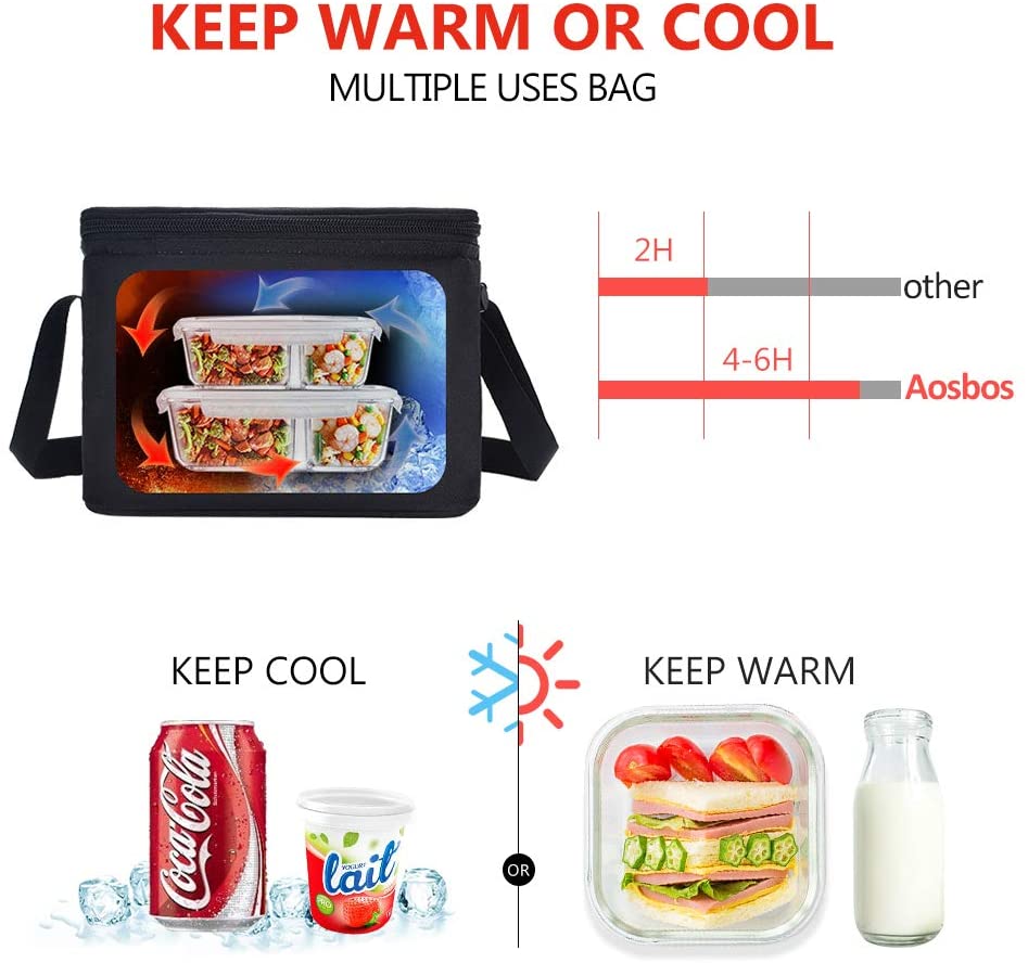 Aosbos Insulated Lunch Box 7.5L - Leakproof Cooler Bag, Reusable Adult Lunch Tote, Thermal Bento Bag - Aosbos Direct