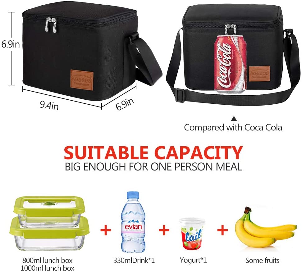 Aosbos Insulated Lunch Box 7.5L - Leakproof Cooler Bag, Reusable Adult Lunch Tote, Thermal Bento Bag - Aosbos Direct