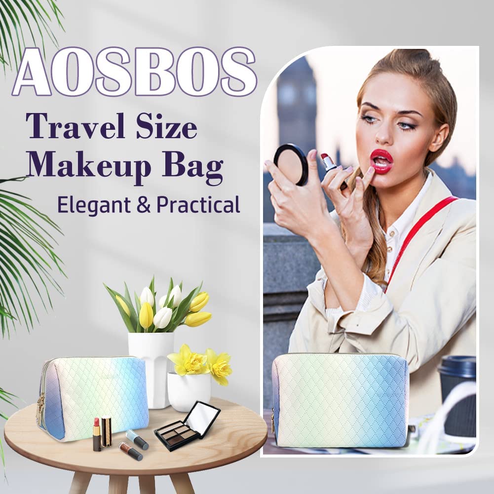 Aosbos Travel Makeup Bag - Zipper Cosmetic Pouch for Women & Girls, Essential Organizer - Aosbos Direct