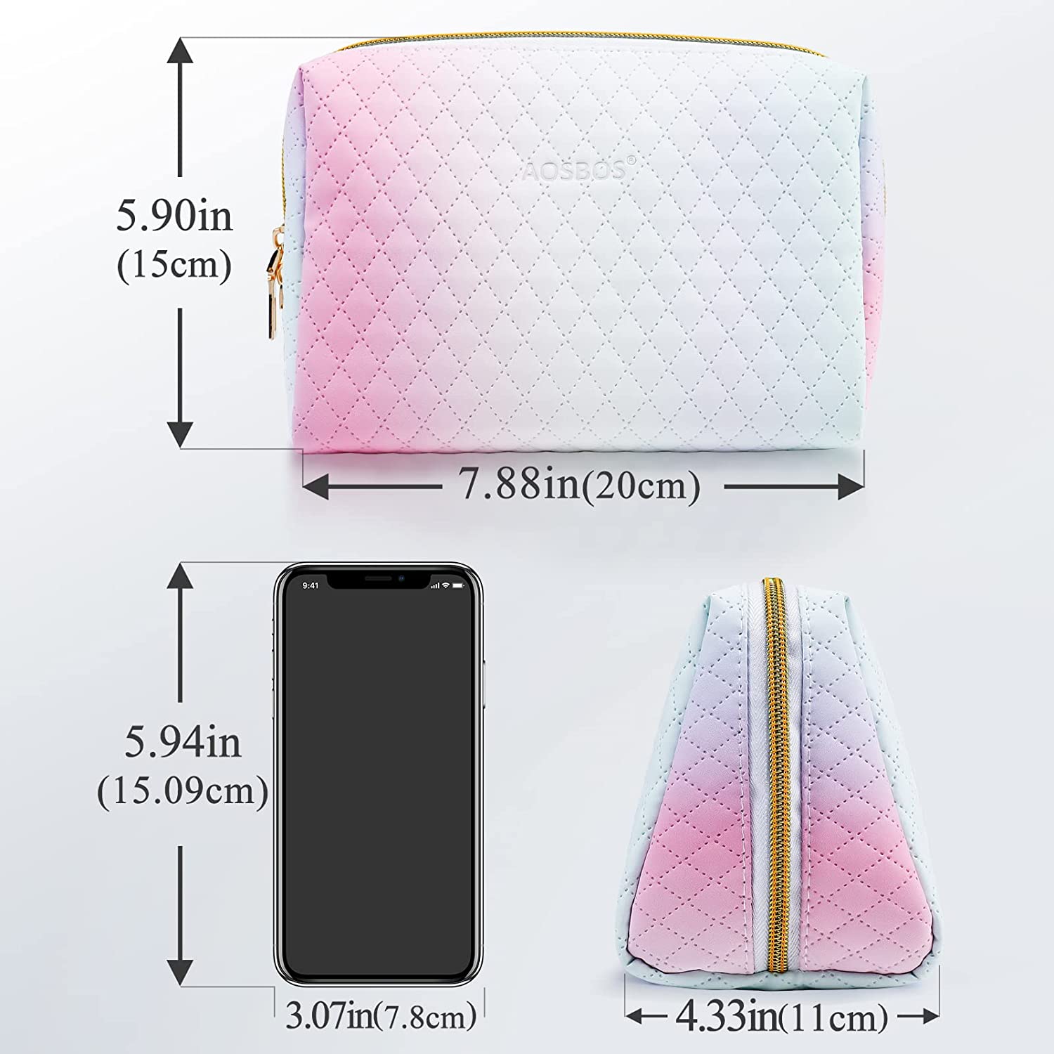 Aosbos Travel Makeup Bag - Zipper Cosmetic Pouch for Women & Girls, Essential Organizer - Aosbos Direct