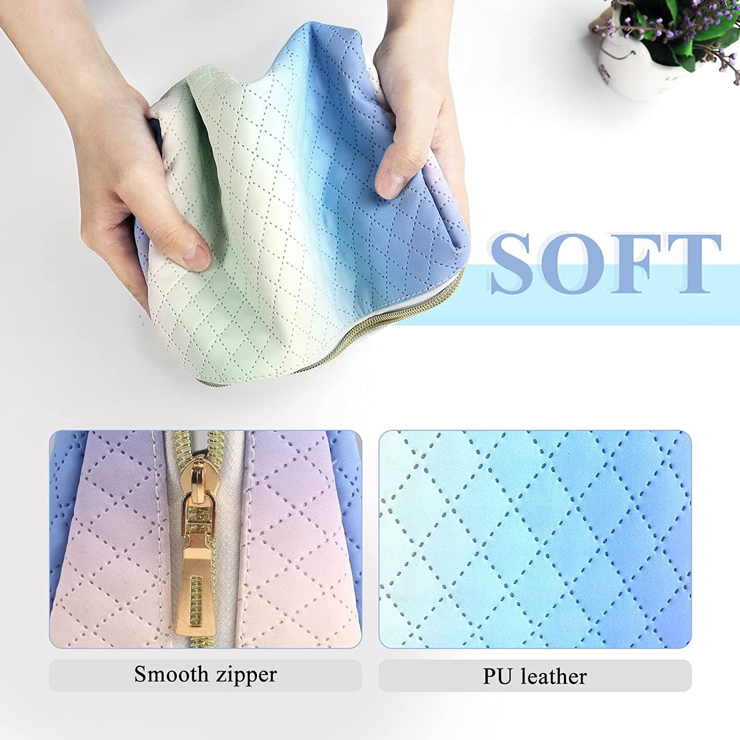 Aosbos Travel Makeup Bag - Zipper Cosmetic Pouch for Women & Girls, Essential Organizer - Aosbos Direct