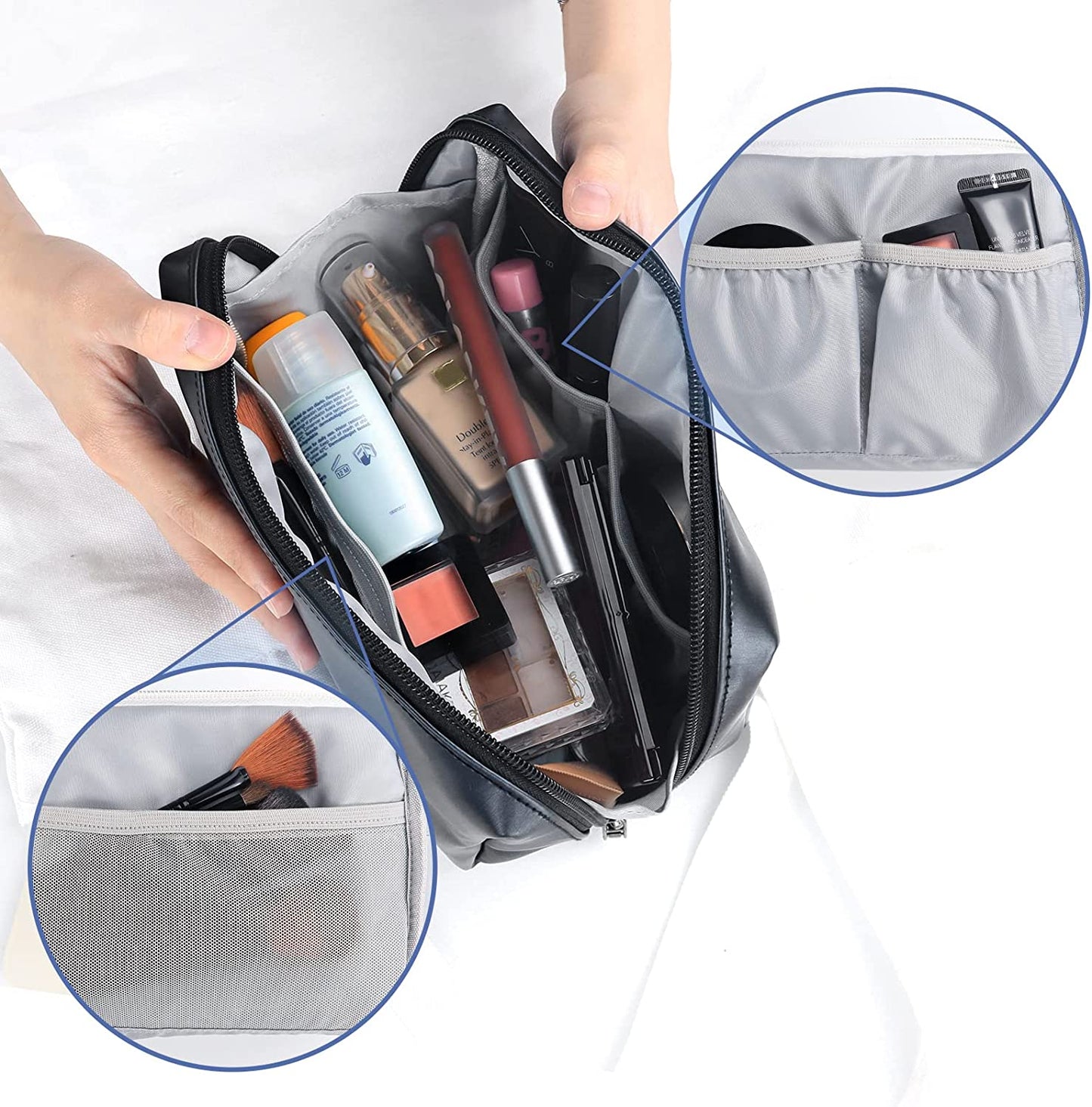 Aosbos Travel Makeup Bag - Zipper Cosmetic Pouch for Women & Girls, Essential Organizer - Aosbos Direct