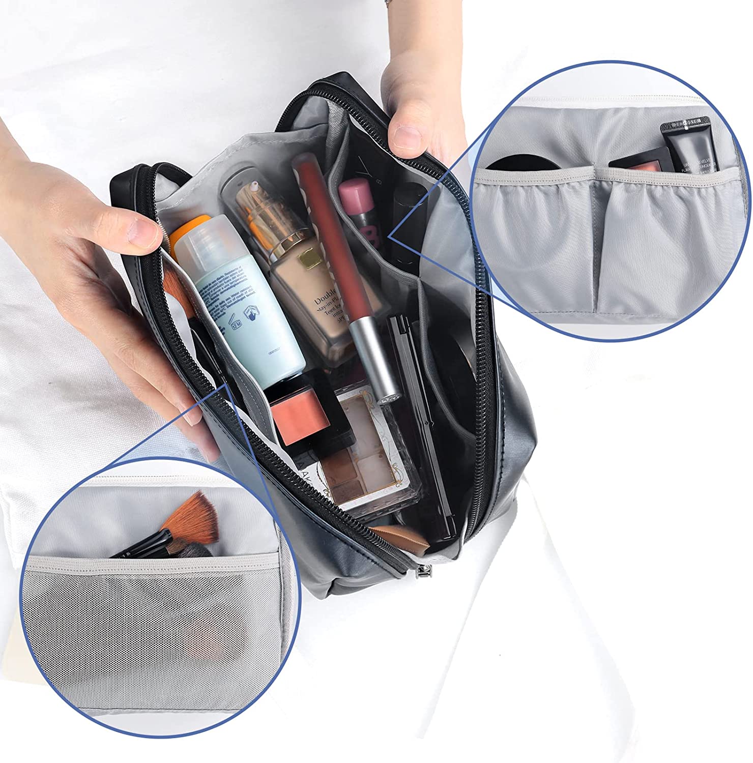 Aosbos Travel Makeup Bag - Zipper Cosmetic Pouch for Women & Girls, Essential Organizer - Aosbos Direct
