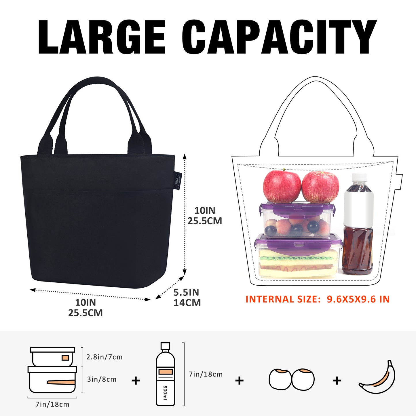 Aosbos Lunch Bag Women Insulated Lunch Bags for Adult Lunch Box for Women Meal Prep Lunch Box Cooler Lunch Tote Bag Picnic Bag Lunchbox loncheras para mujer bonitas modernas