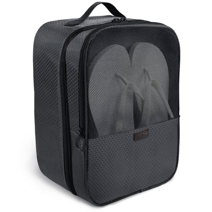 Aosbos 2-Layer Travel Shoe Bags with Trolley Sleeve - Portable Honeycomb Black Shoe Storage Pouch - Aosbos Direct