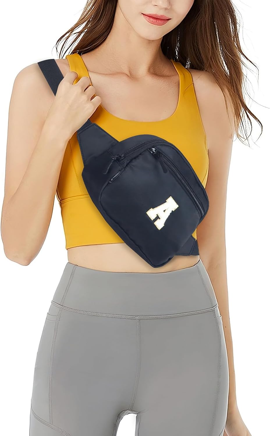 Aosbos Fanny Pack for Women Crossbody Bag | Adjustable Waist Pack with Multiple Compartments, Waterproof Travel Sling Bag for Running, Cycling, Dog Walking (Black, Gift Idea) - Aosbos Direct