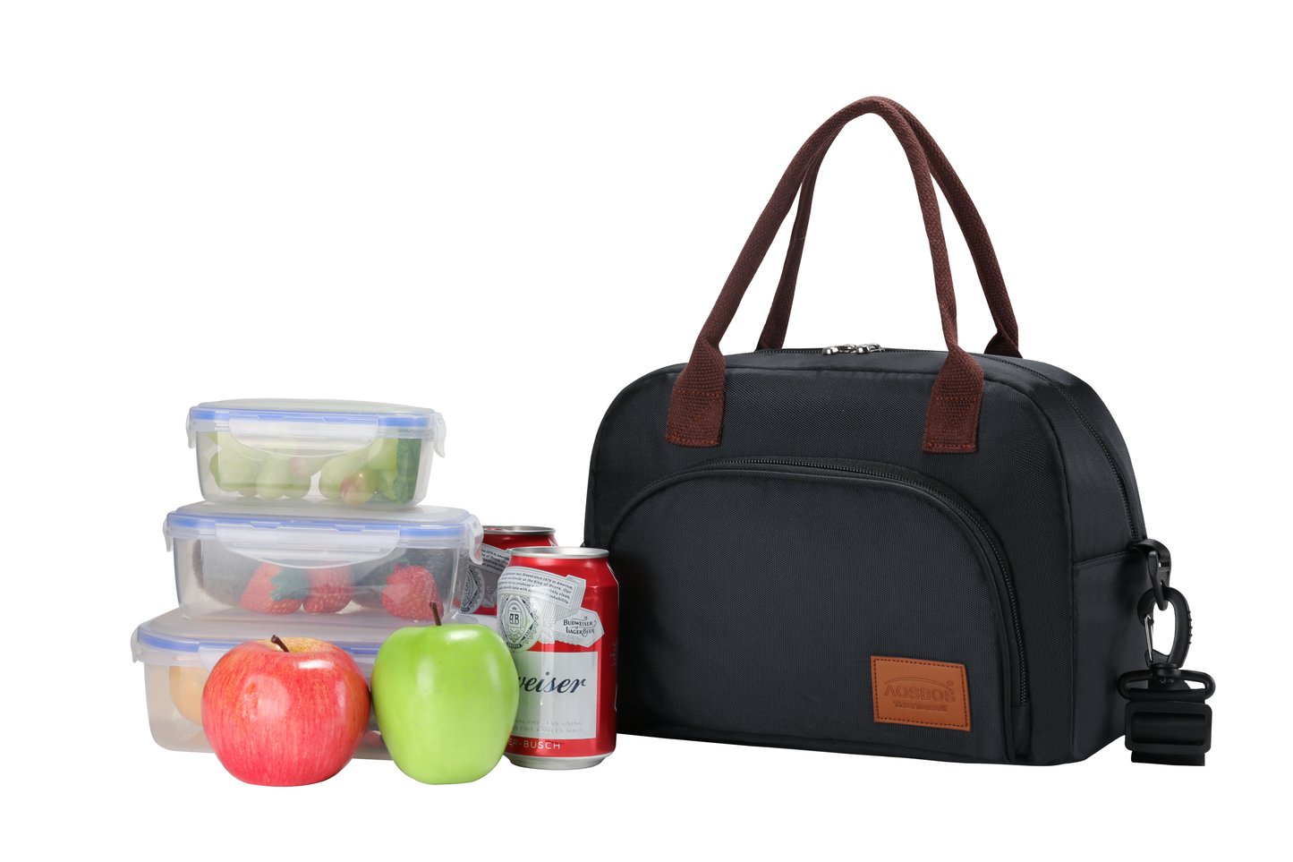 AOSBOS Insulated Lunch Bag - Compact and Stylish Travel Lunch Box with Adjustable Strap