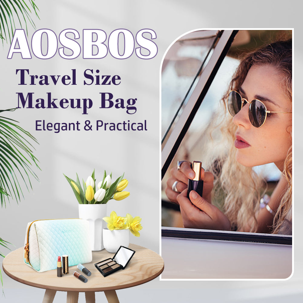 Aosbos Makeup Bag Travel Size Cosmetic Bag Zipper Makeup Pouch for Women Girls Travel Essentials Cosmetic Pouch Makeup Organizer Purse